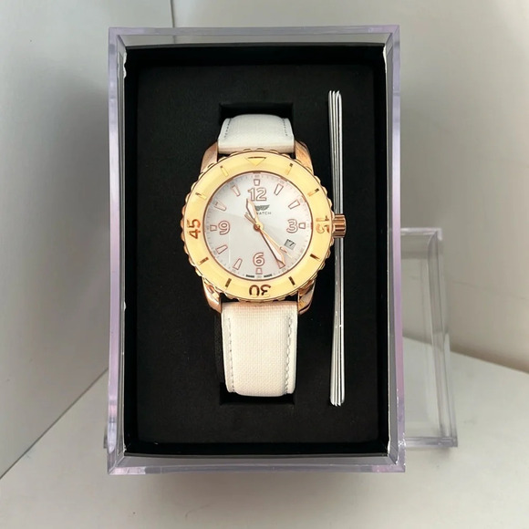 SKYWATCH Accessories - NWT Skywatch Dive Watch White and Rose Gold White Strap